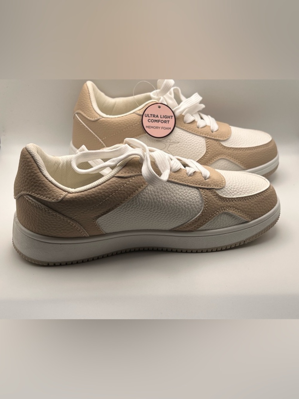 Danskin White and Beige Low-Top Sneakers